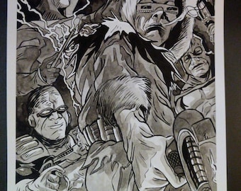 The Rogues "Boys Are Back In Town" illustration (original)