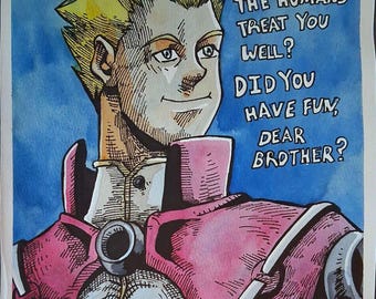 Trigun "Millions Knives" illustration (original)