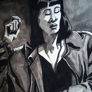 Pulp Fiction &quot;You&#39;ll Be A Woman Soon&quot; Mia Wallace portrait (original)