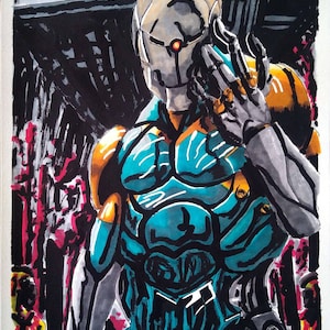 Metal Gear Solid - &quot;Bone & Sinew&quot; Gray Fox portrait (original)
