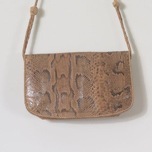 Snake Skin bag, Crossbody bag, Envelope bag, Brown beige, Shoulder bag, Snake skin purse, Genuine Leather, Leather bag, Vintage bag 画像 2