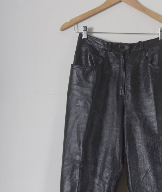 Womens leather pants, Motorbike style, Black pant… - image 7