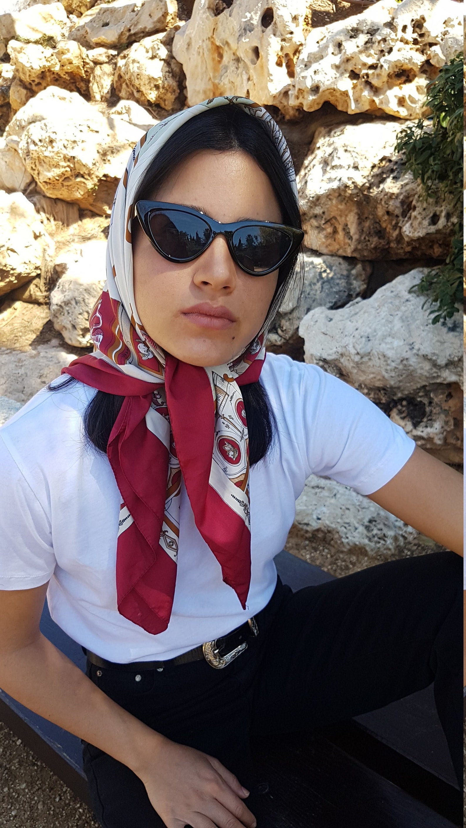 Womens Kerchief, Head Kerchief, Hand Kerchief, Neck Scarf, Light Scarf