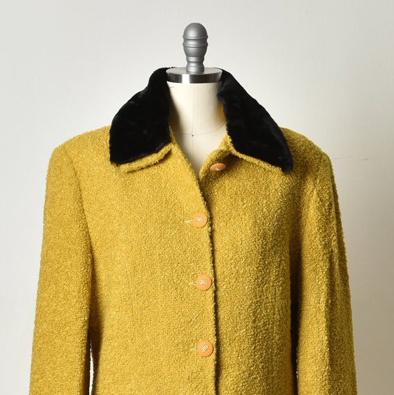 Womens Coat, Mustard colour, Elegant Coat, Size M… - image 4