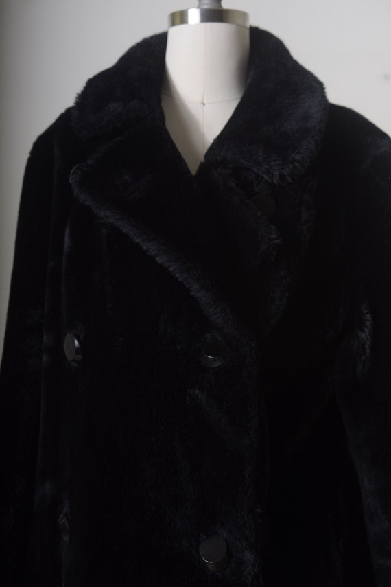 Vintage 80's Womens Black Faux Fur Coat, Warm Coz… - image 4