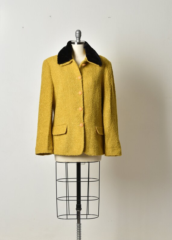 Womens Coat, Mustard colour, Elegant Coat, Size M… - image 3