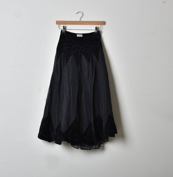 Long Black skirt, Flared skirt, Full circle skirt… - image 2