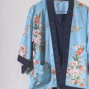 Japanese Kimono, Original Kimono suit, Womens suit, Kimono suit, Made in Japan, Robe pants suit, Floral, Special wear, Comfy elegant image 6