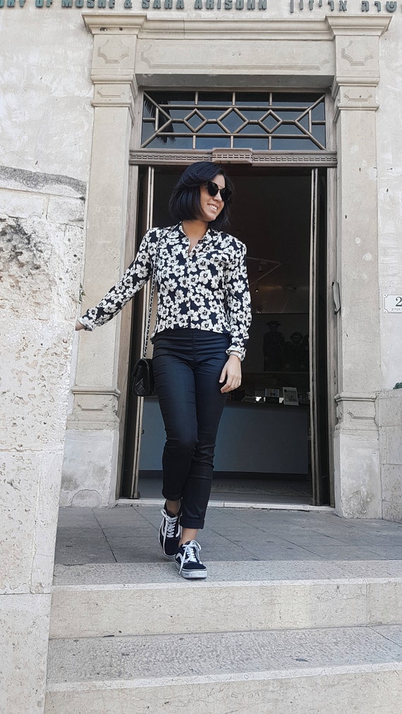 Elegant Womens Blouse Floral Shirt Long 
