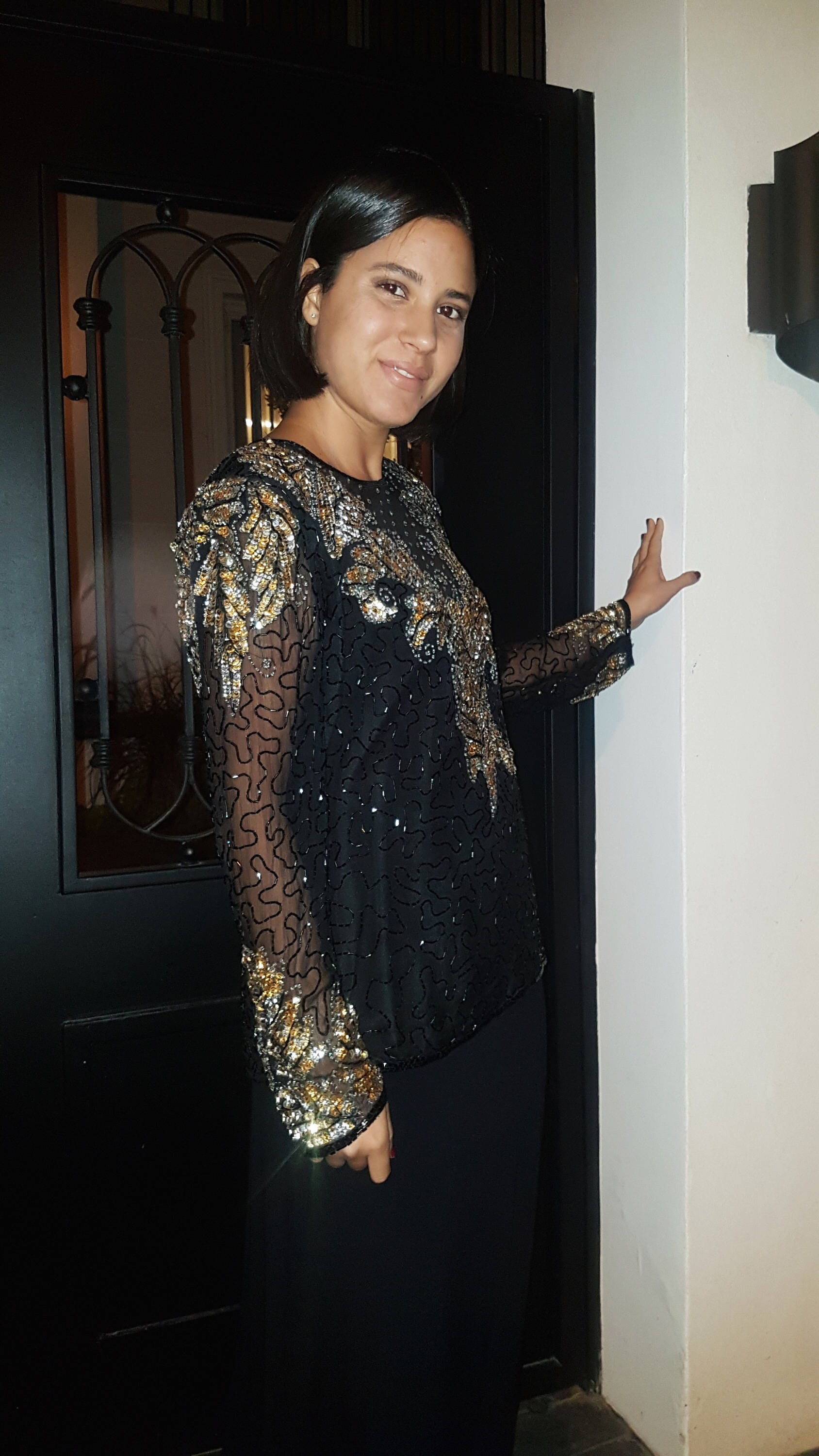 black evening blouse