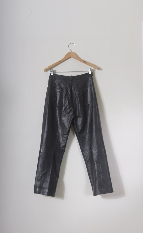 Womens leather pants, Motorbike style, Black pant… - image 5
