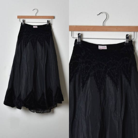 Long Black skirt, Flared skirt, Full circle skirt… - image 1