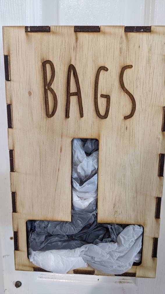 Wooden Trash Bag Holder
