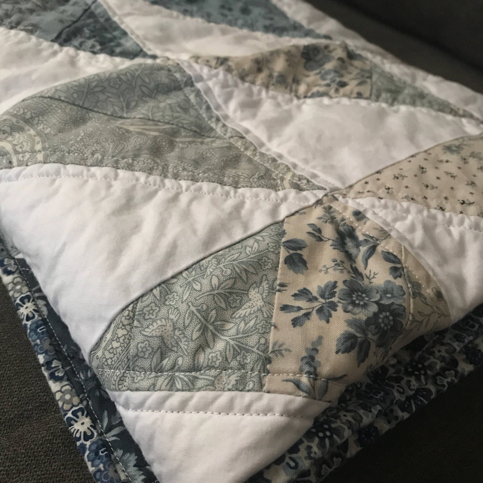 Modern Baby Quilt blue baby quilt baby blanket gradient Etsy