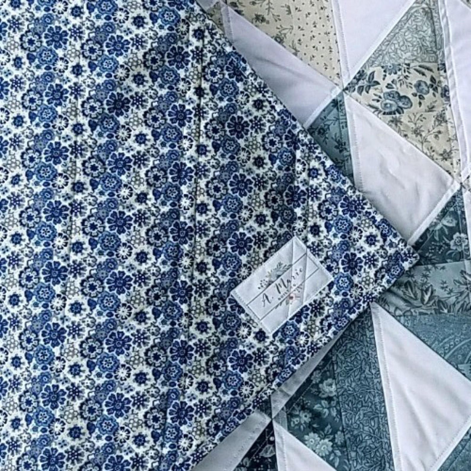 Modern Baby Quilt blue baby quilt baby blanket gradient Etsy