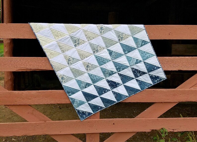 Modern Baby Quilt blue baby quilt baby blanket gradient Etsy