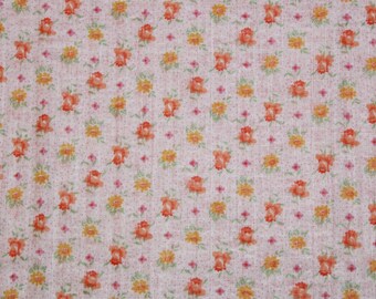 Seersucker Cotton Fabric Big Vintage Rose Sky By The Yard