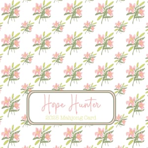Mahjong Card Sticker—Pink Lillies