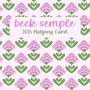 Mahjong Card Sticker—Pink Blossoms