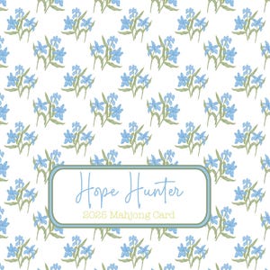 Mahjong Card Sticker—Blue Irises