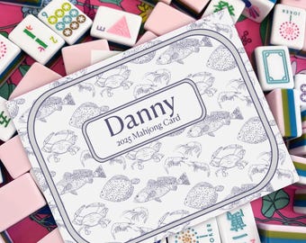 Bay Fish Personalized Mahjong Card Cover Sticker—