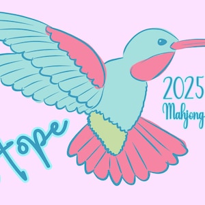 Mahjong Card Sticker—Hummingbird