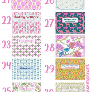 May include: A collection of colorful Mahjong cards with various patterns and names. Designs include floral, animal, and geometric motifs. Each card features a name and the text "2025 Mahjong Card".