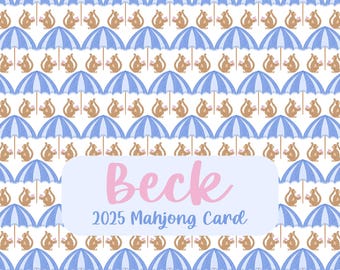 Mahjong Card Sticker—Monkey Under the Umbrella