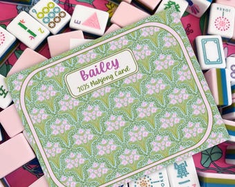 Andi Florals Personalized Mahjong Card Cover Sticker