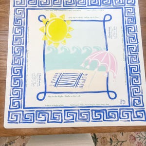 Tapete de Mahjong con Llave Griega: Noche de Juegos Inspirada en las Vacaciones en Grecia imagen 1