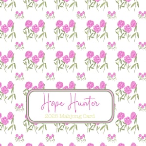 Mahjong Card Sticker—Pink Peonies