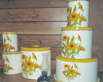Sunflower Canisters Etsy
