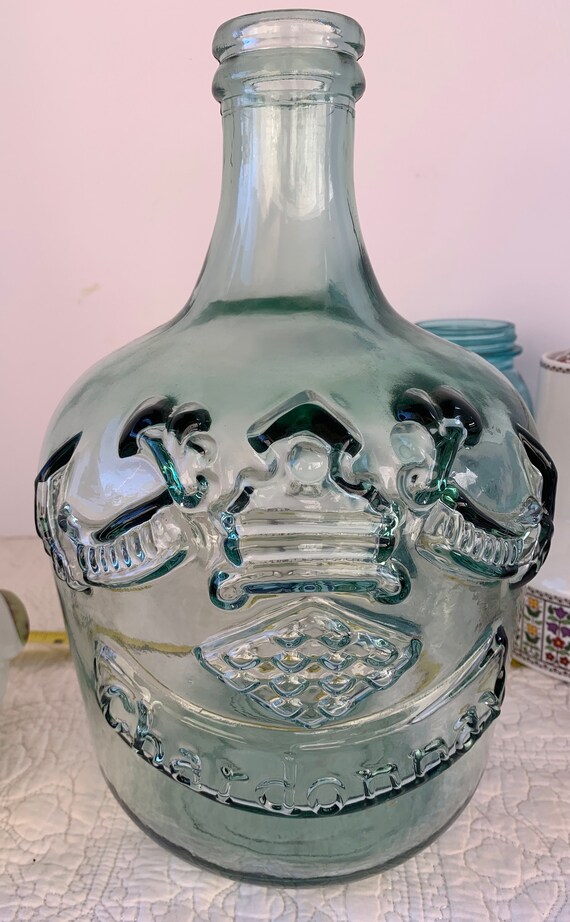Recycled Vintage Glass Vase Demijohn Carboy Viresa Green Etsy