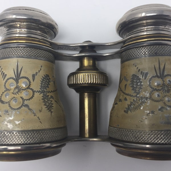 Antique Chevalier Paris Raised Relief Opera Glasses Late Victorian circa 1850 - 1910