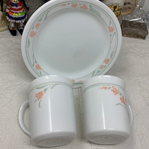 Peach Garland Replacement Corelle Vintage, Circa 1987 to 1991, Retro Dinnerware Made in USA, SOLD SEPARATELY See Variations