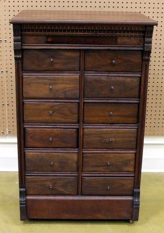 Shannon Twelve Drawer Card Filing Cabinet Excellent Condition And High Quality