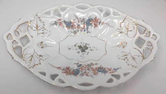 Vintage Midcentury C.T. Germany Porcelain Handled Decorative Pottery Plate