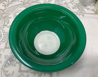 Vintage Pyrex Regenbogen Grundfarbe Klarer Boden #322 Grün 7,25" Durchmesser 1 Liter Volumen, Pyrex Primärfarben Klarer Boden Nistschalen