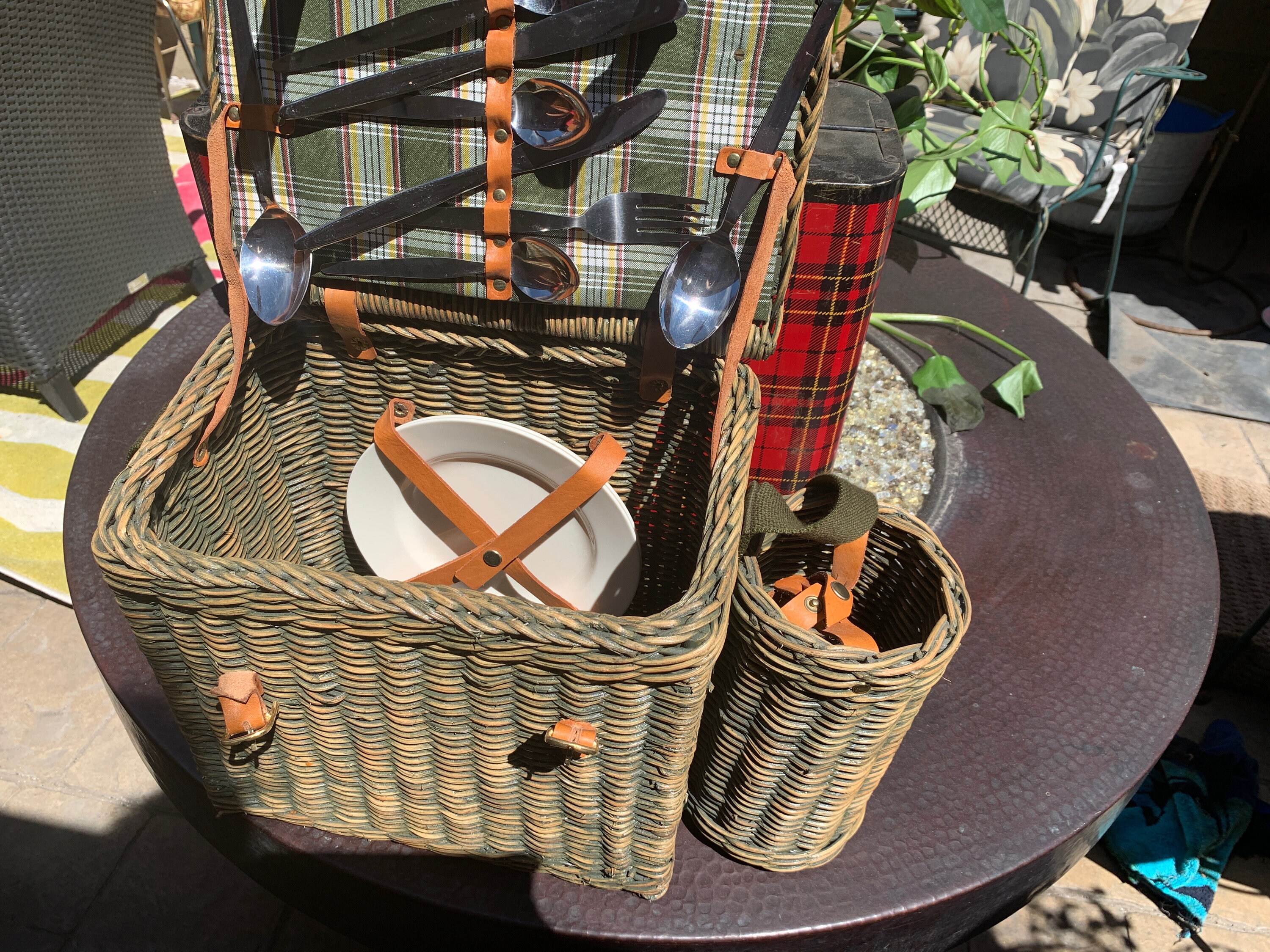 Picnic Basket For Two WINE HOLDER Summer Time Escape Etsy