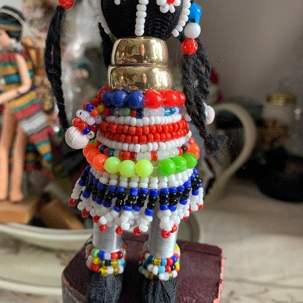 Ndebele Beaded "Sangoma" or Shaman Doll, South African Folk Art Doll, Beaded Folk Art Doll, Traditional Multi-Colour Beaded Ceremonial Doll