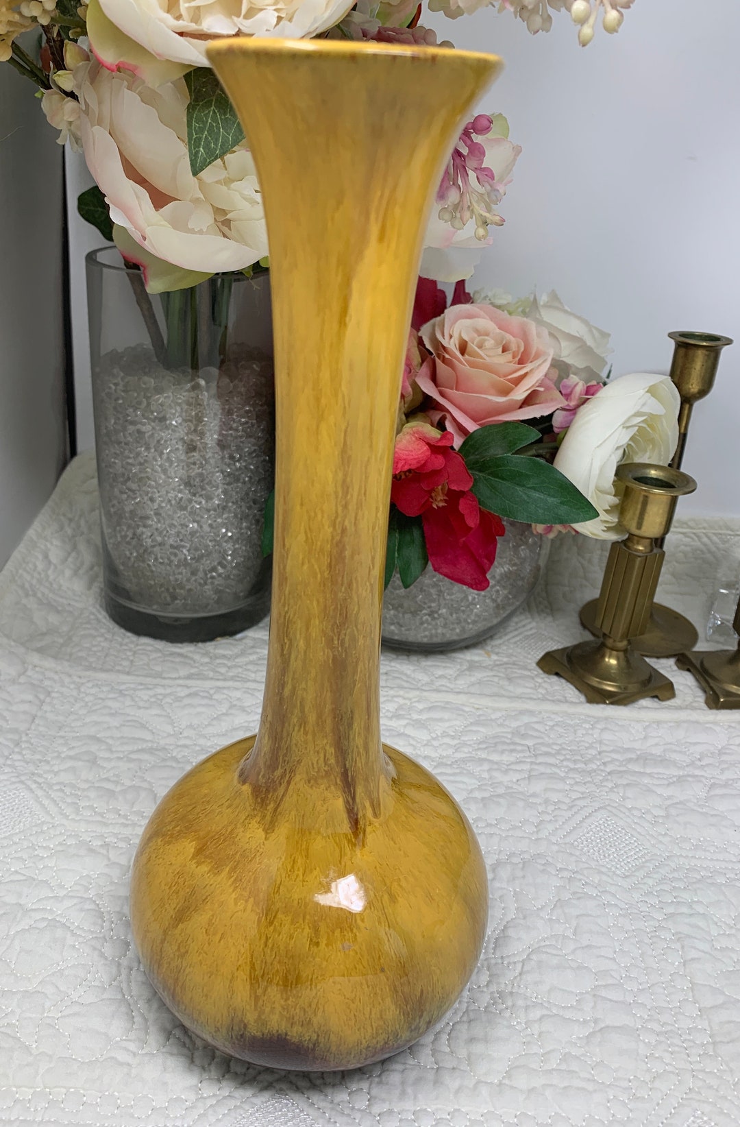 Vintage Blue Mountain Pottery Harvest Gold Vase, Vintage Blue Mountain