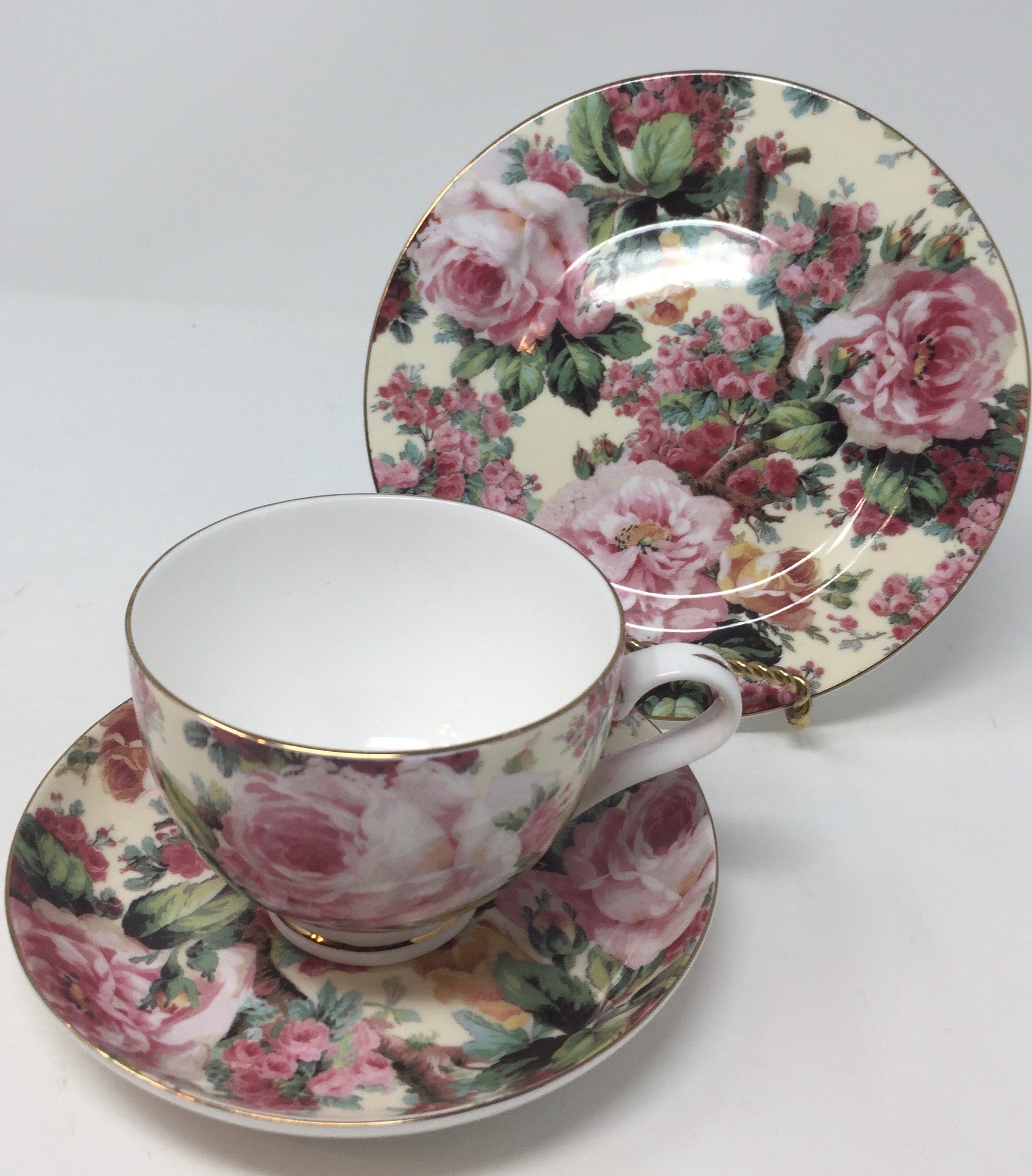 Vintage Maxwell Williams Rambling Rose Chintz Floral, Fine Bone