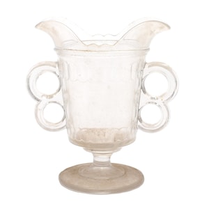 Shabby Victorian Spooner Double-Double Handles Interesting Early American Pattern Glass, Moulded Glass, Pressed Glass, Pattern Glass, EAPG