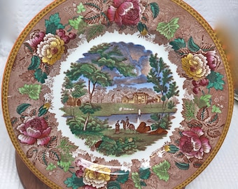 Antique Wedgwood Etruria \u2018Chippendale\u2019 Dinner Plate made at  Wedgewood's Etruria Works in Staffordshire England