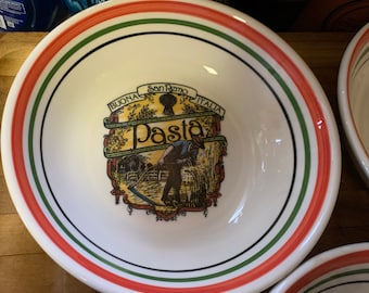 Vintage Himark Pasta Italian Harvester Toscane Italia Roma Serving Bowl, Made in Italy Retro Ironstone Pasta Serving Bowl