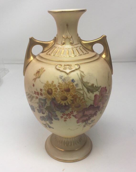 20th Century English Royal Worcester Orange and Red Vase.