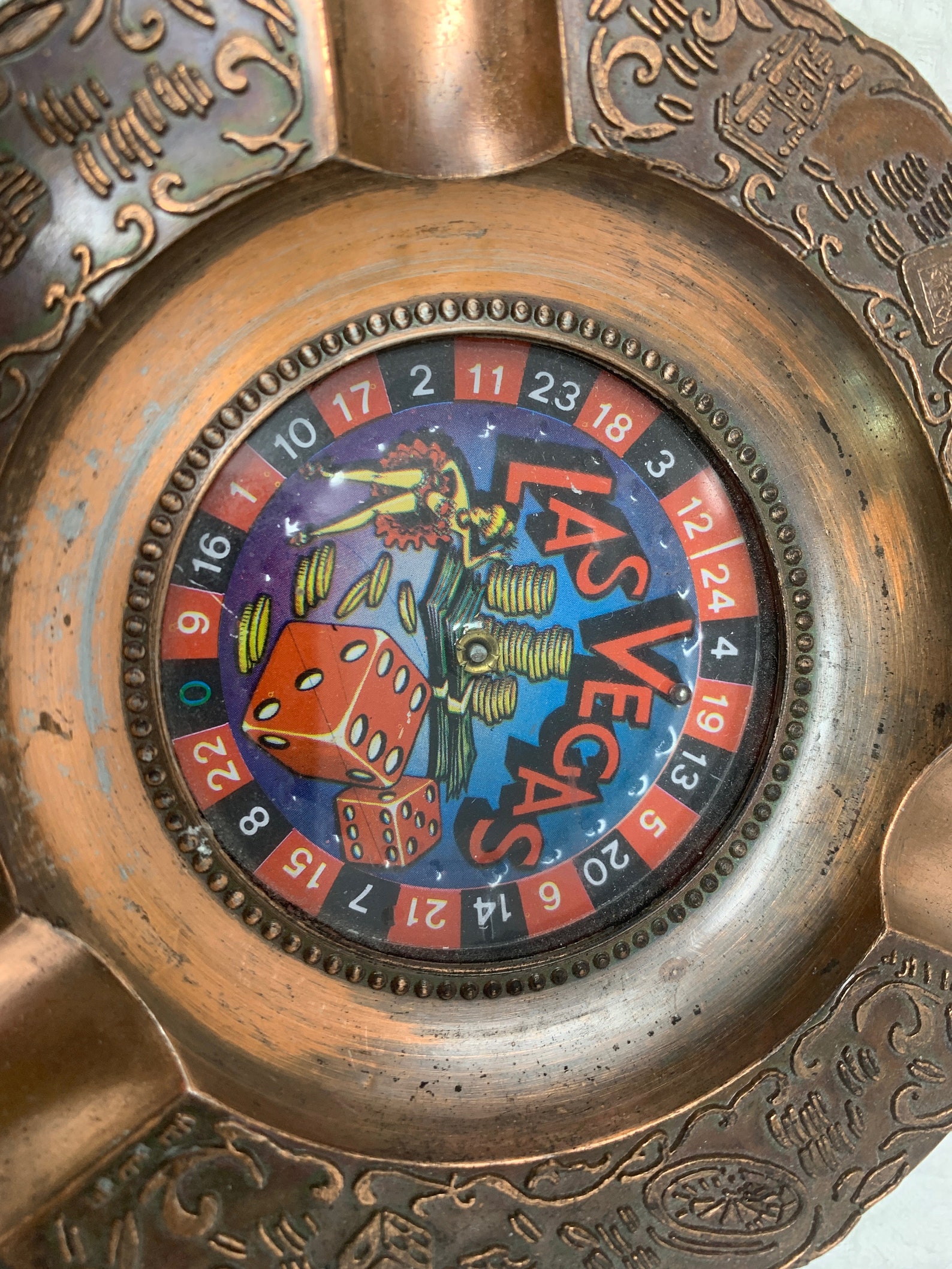 Vintage 1978 Las Vegas Roulette Wheel Copper Ashtray Souvenir Etsy