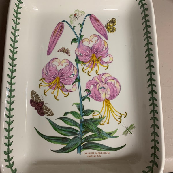 Portmeirion Botanic Garden Rare Austrian Lily (Lilium Martagon) Casserole Dish Lasagna Baker, True British Classic, Functional Kitchen Decor