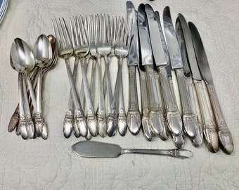 First Love by 1847 Rogers Bros 1847 IS,  First Love Flatware Cutlery Utensils Dinnerware Circa 1937,