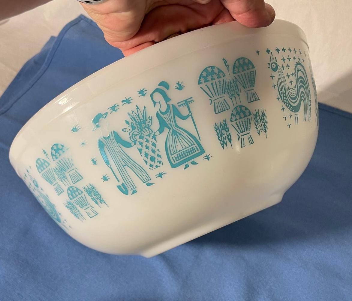 Amish Butterprint Turquoise, Pattern Pyrex Mixing Nesting Bowls,aka ...